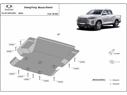 Stalowa Osłona pod silnik Ssangyong Musso Grand