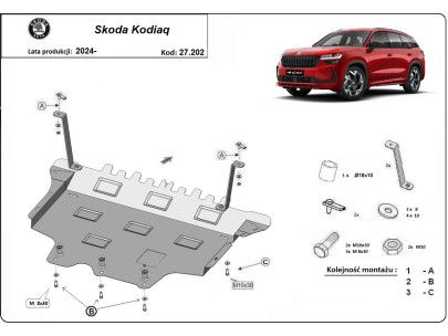 Stalowa Osłona pod silnik Skoda Kodiaq