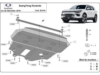 Stalowa Osłona pod silnik SsangYong Korando