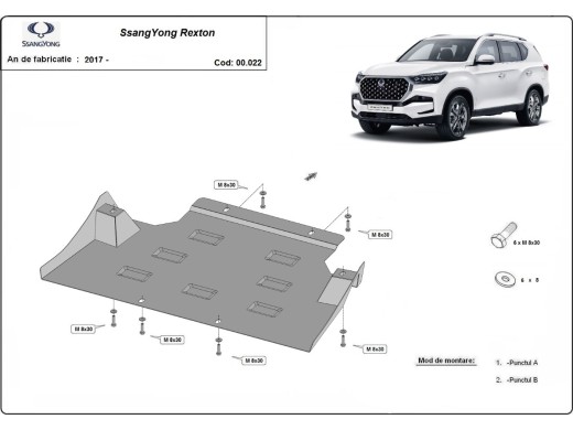 Stalowa Osłona skrzyni biegów SsangYong Rexton