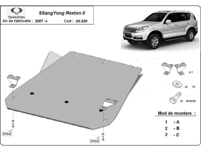 Stalowa Osłona skrzyni biegów SsangYong Rexton 2
