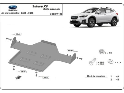 Stalowa Osłona automatycznej skrzyni biegów Subaru XV