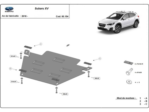 Stalowa Osłona skrzyni biegów Subaru XV