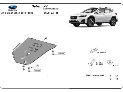 Stalowa Osłona manualnej  skrzyni biegów Subaru XV