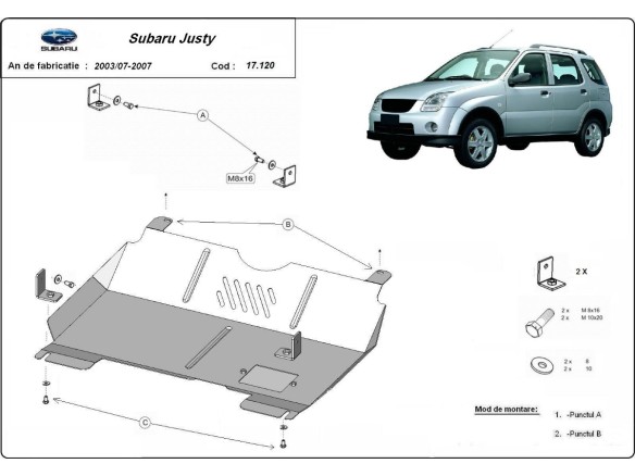 Stalowa Osłona pod silnik Subaru Justy