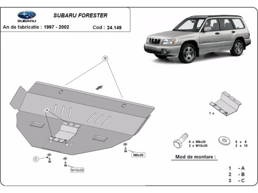 Stalowa Osłona pod silnik Subaru Forester 1