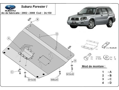 Stalowa Osłona pod silnik Subaru Forester 2