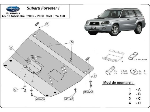 Stalowa Osłona pod silnik Subaru Forester 2