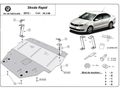 Stalowa Osłona pod silnik Skoda Rapid