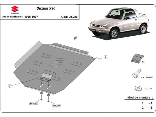 Stalowa Osłona skrzyni biegów Suzuki X90