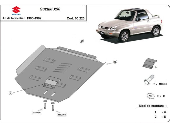 Stalowa Osłona skrzyni biegów Suzuki X90