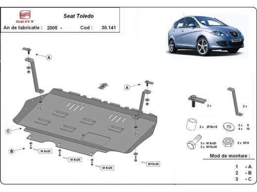 Stalowa Osłona pod silnik Seat Toledo 3