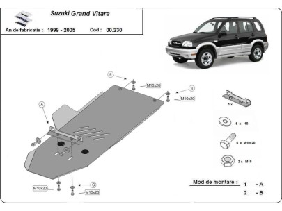 Stalowa Osłona skrzyni biegów Suzuki Grand Vitara 
