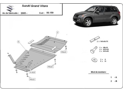 Stalowa Osłona skrzyni biegów i reduktora Suzuki Grand Vitara 2