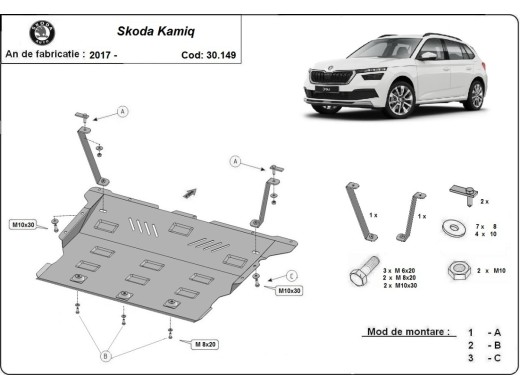 Stalowa Osłona pod silnik Skoda Kamiq