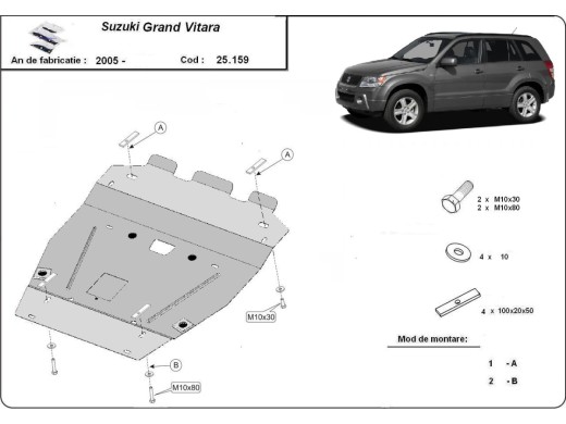Stalowa Osłona pod silnik Suzuki Grand Vitara 2