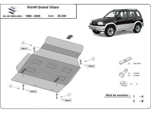 Stalowa Osłona pod silnik Suzuki Grand Vitara