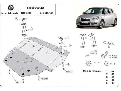 Stalowa Osłona pod silnik Skoda Fabia 2 Diesel