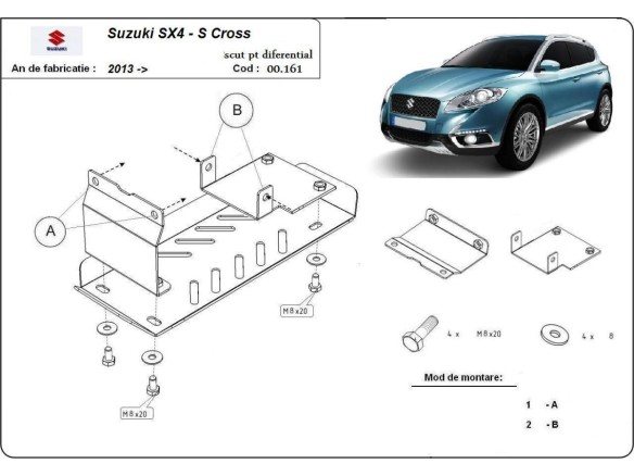 Stalowa Osłona dyferencjału Suzuki S-Cross - 4WD