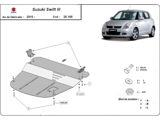 Stalowa Osłona pod silnik Suzuki Swift 3