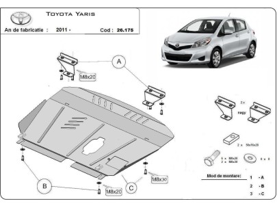 Stalowa Osłona pod silnik Toyota Yaris