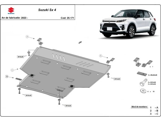 Stalowa Osłona pod silnik Suzuki SX 4