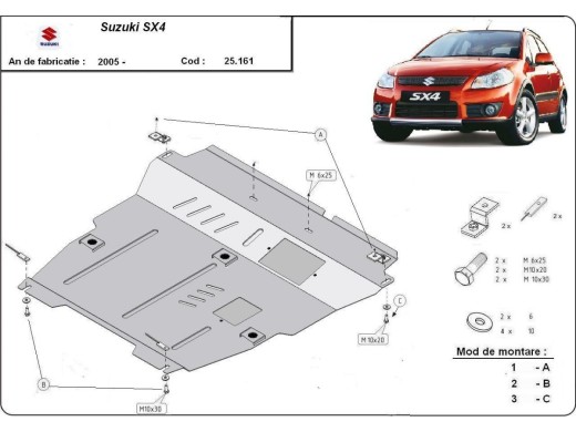 Stalowa Osłona pod silnik Suzuki SX 4