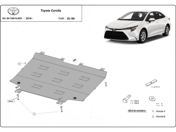 Stalowa Osłona pod silnik Toyota Corolla