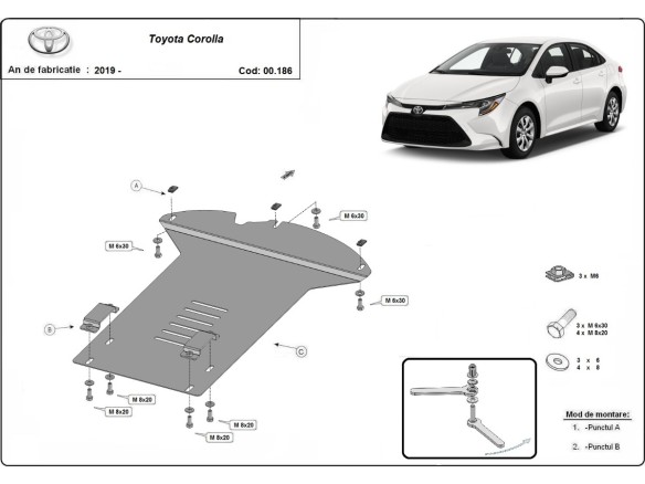 Stalowa Osłona pod katalizator Toyota Corolla