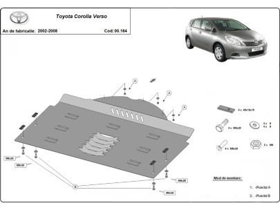 Stalowa Osłona pod katalizator Toyota Corolla Verso