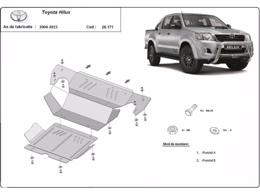 Stalowa Osłona pod silnik Toyota Hilux