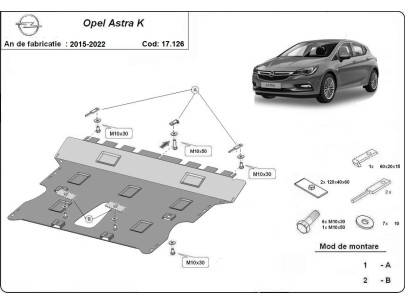 Stalowa Osłona pod silnik Opel Astra K