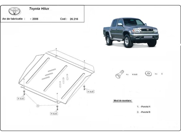 Stalowa Osłona pod silnik Toyota Hilux