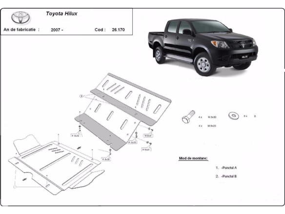 Stalowa Osłona pod silnik Toyota Hilux