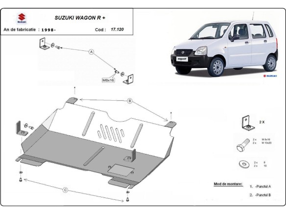 Stalowa Osłona pod silnik Suzuki Wagon R+