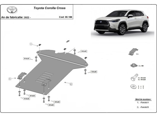 Stalowa Osłona pod katalizator Toyota Corolla Cross