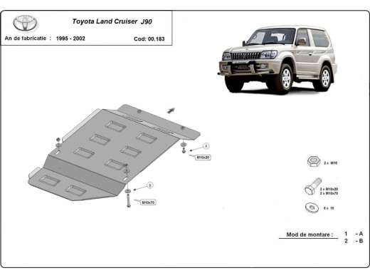 Stalowa Osłona skrzyni biegów Toyota Land Cruiser J90 