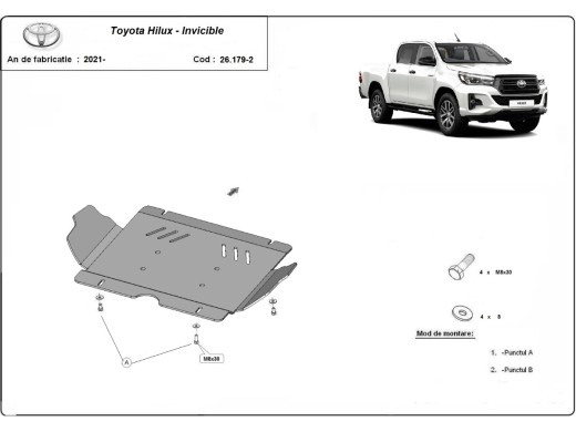 Stalowa Osłona pod silnik Toyota Hilux Invincible
