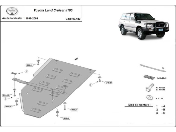 Stalowa Osłona skrzyni biegów Toyota Land Cruiser J100