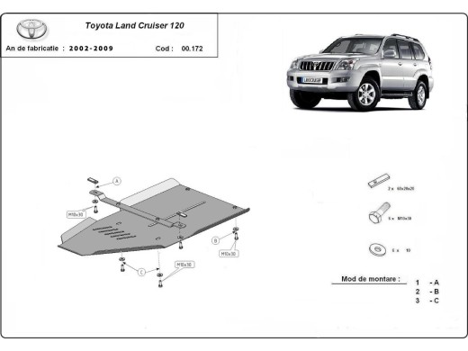 Stalowa Osłona skrzyni biegów Toyota Land Cruiser J120