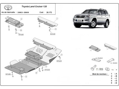 Stalowa Osłona pod silnik Toyota Land Cruiser J120