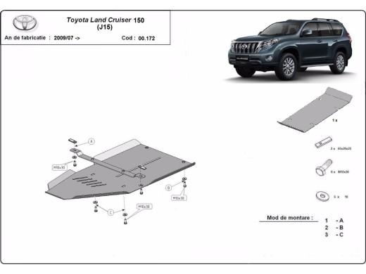 Stalowa Osłona skrzyni biegów Toyota Land Cruiser 150