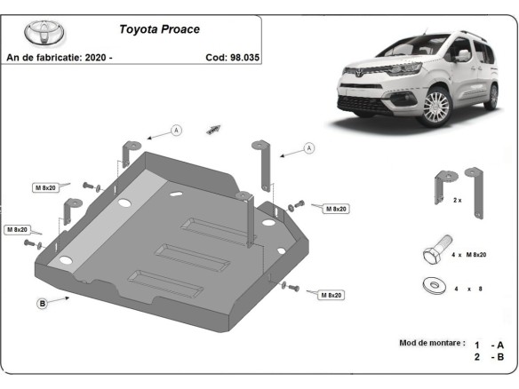 Stalowa Stalowa Osłona AdBlue Toyota Proace