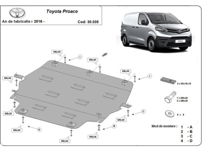 Stalowa Osłona pod silnik Toyota Proace