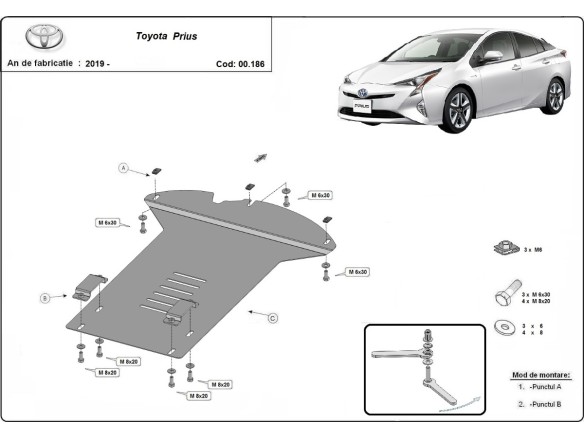 Stalowa Osłona pod katalizator Toyota Prius