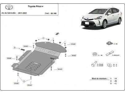 Stalowa Osłona pod katalizator Toyota Prius 3+