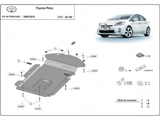 Stalowa Osłona pod katalizator Toyota Prius 3