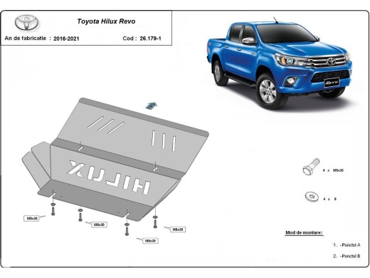 Stalowa Osłona chłodnicy Toyota Hilux Revo