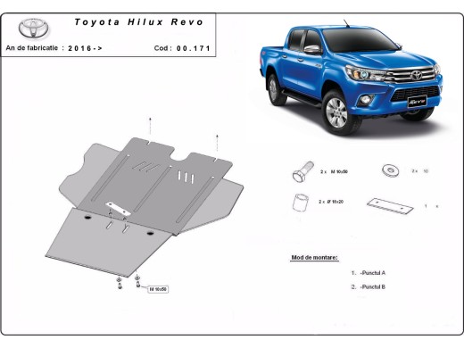 Stalowa Osłona skrzyni biegów Toyota Hilux Revo