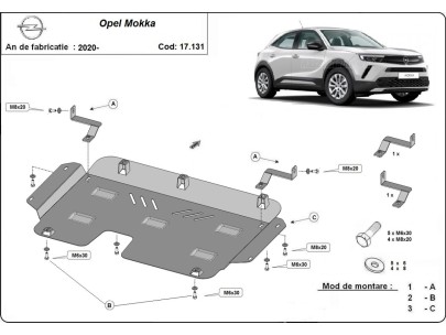 Stalowa Osłona pod silnik Opel Mokka B